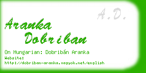 aranka dobriban business card